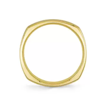 Yellow Gold Heritage Brushed Squared Men’s Band - Adam