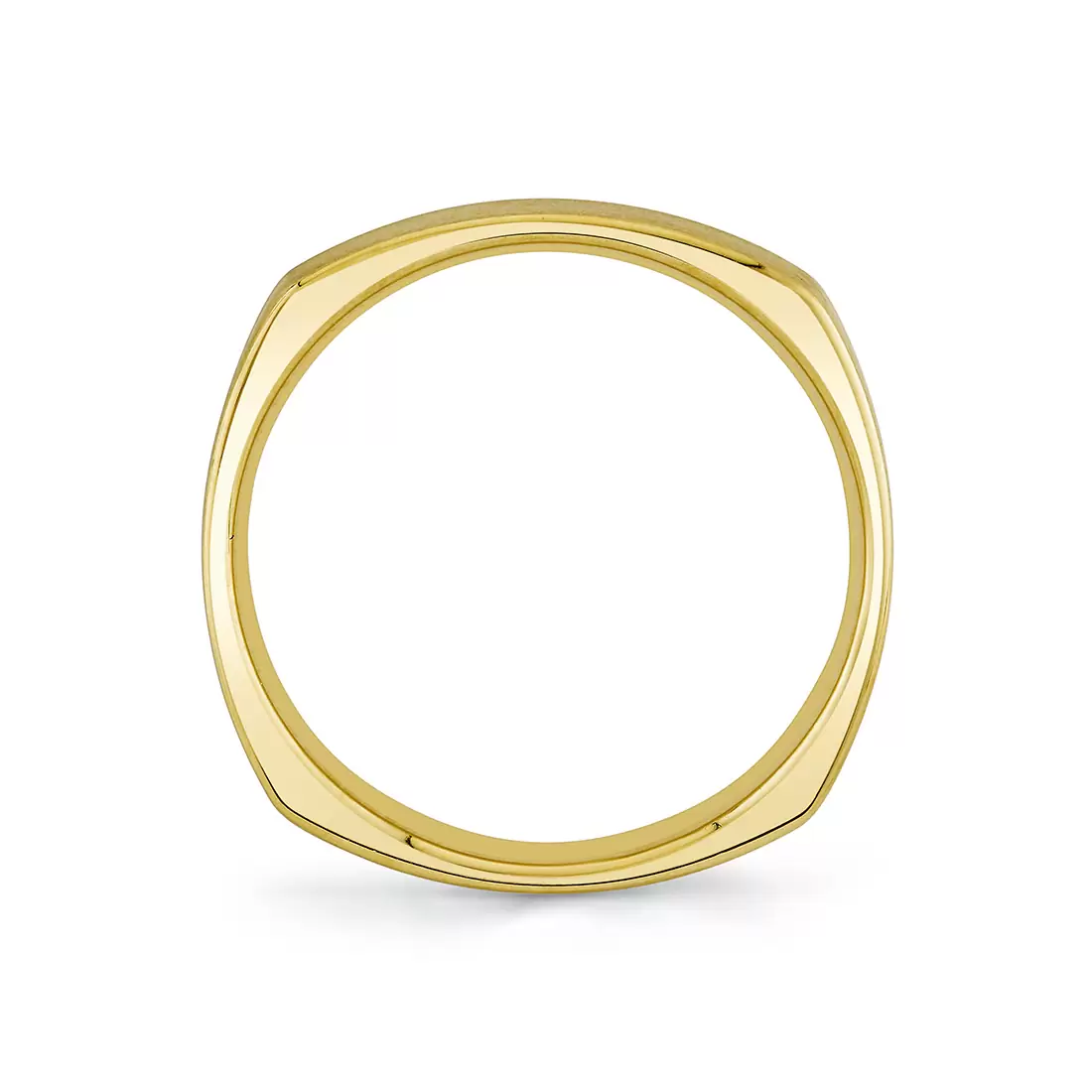 Yellow Gold Heritage Brushed Squared Men's Band - Adam
