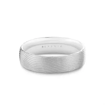 Yellow Gold Heritage Textured Brushed Men’s Band - Victor