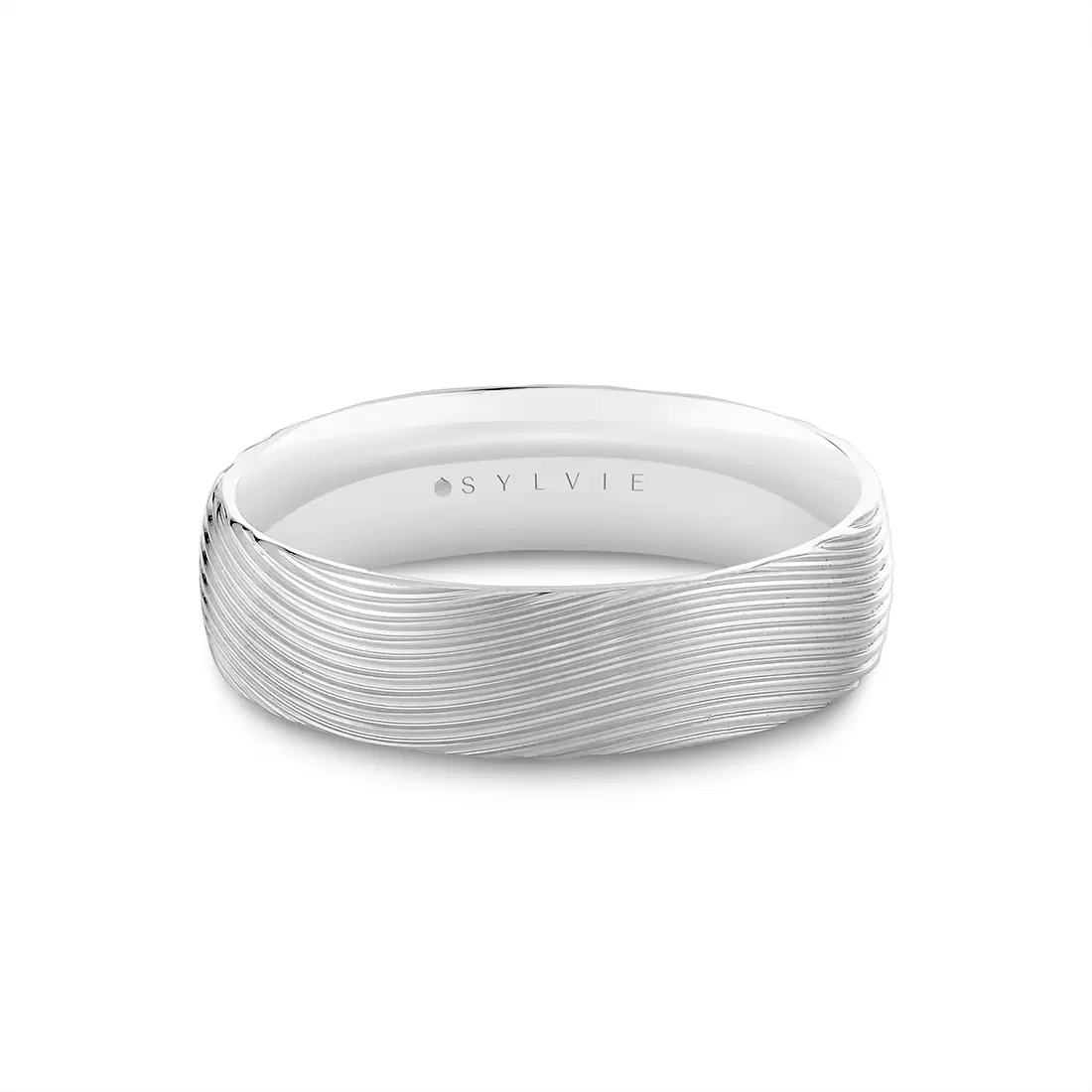 Yellow Gold Heritage Textured Brushed Men's Band - Victor
