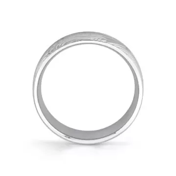 White Gold Heritage Arbor Textured Men’s Band - Walt