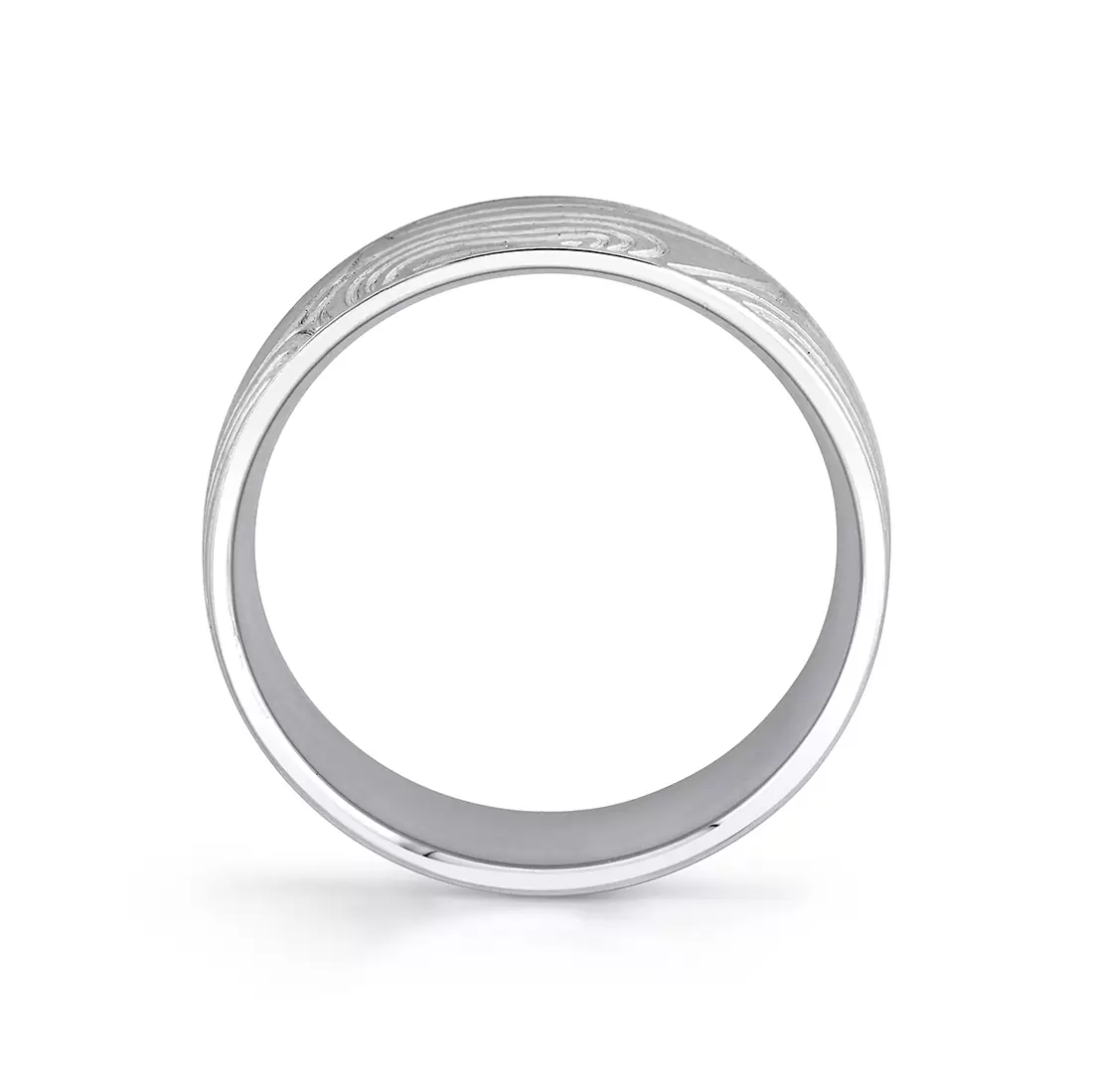 White Gold Heritage Arbor Textured Men's Band - Walt