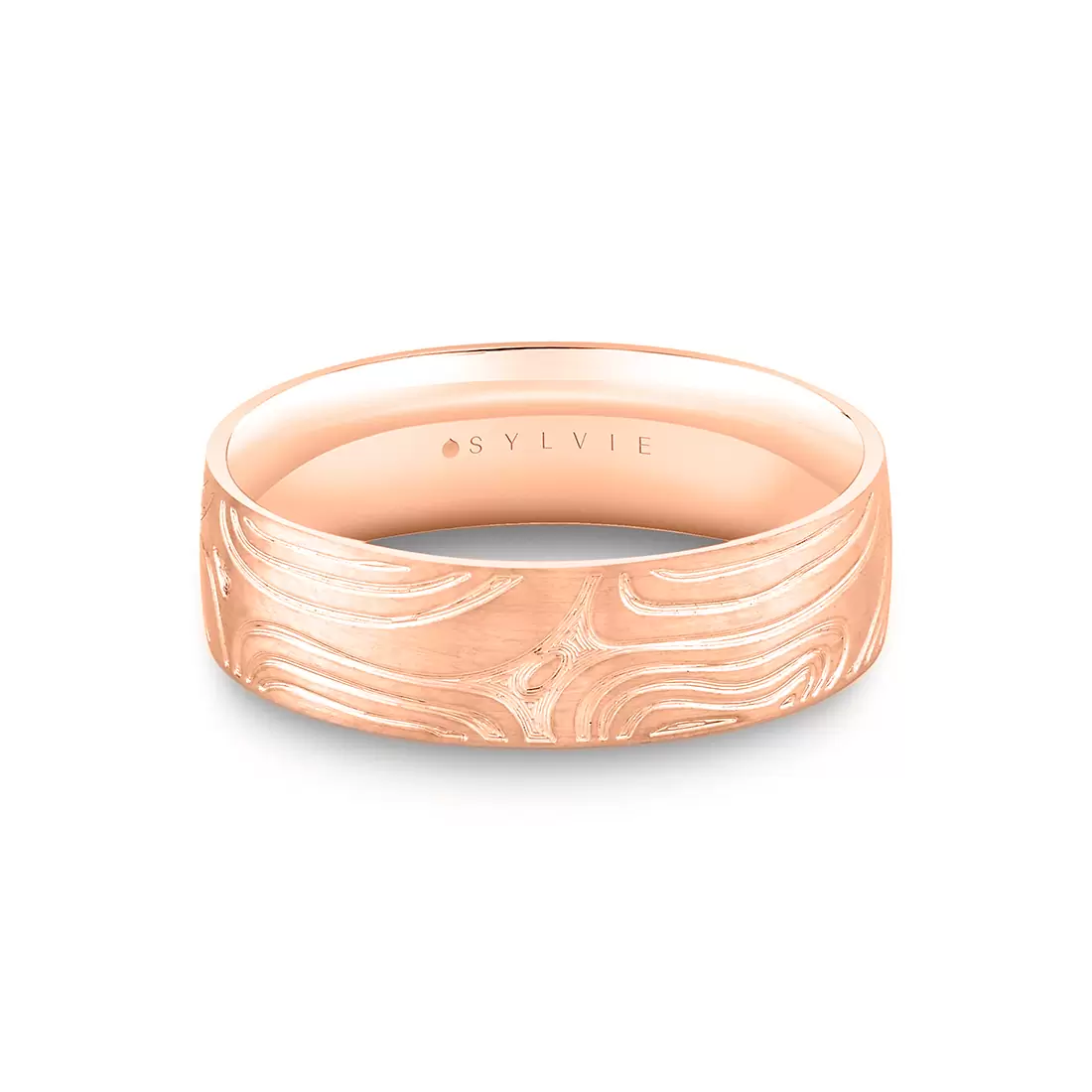 White Gold Heritage Arbor Textured Men's Band - Walt
