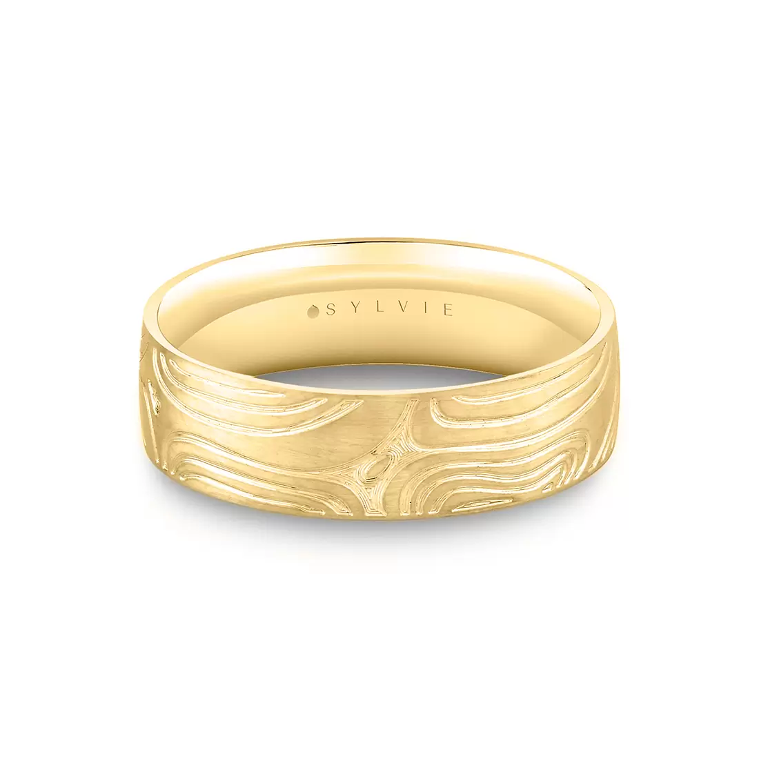 White Gold Heritage Arbor Textured Men's Band - Walt