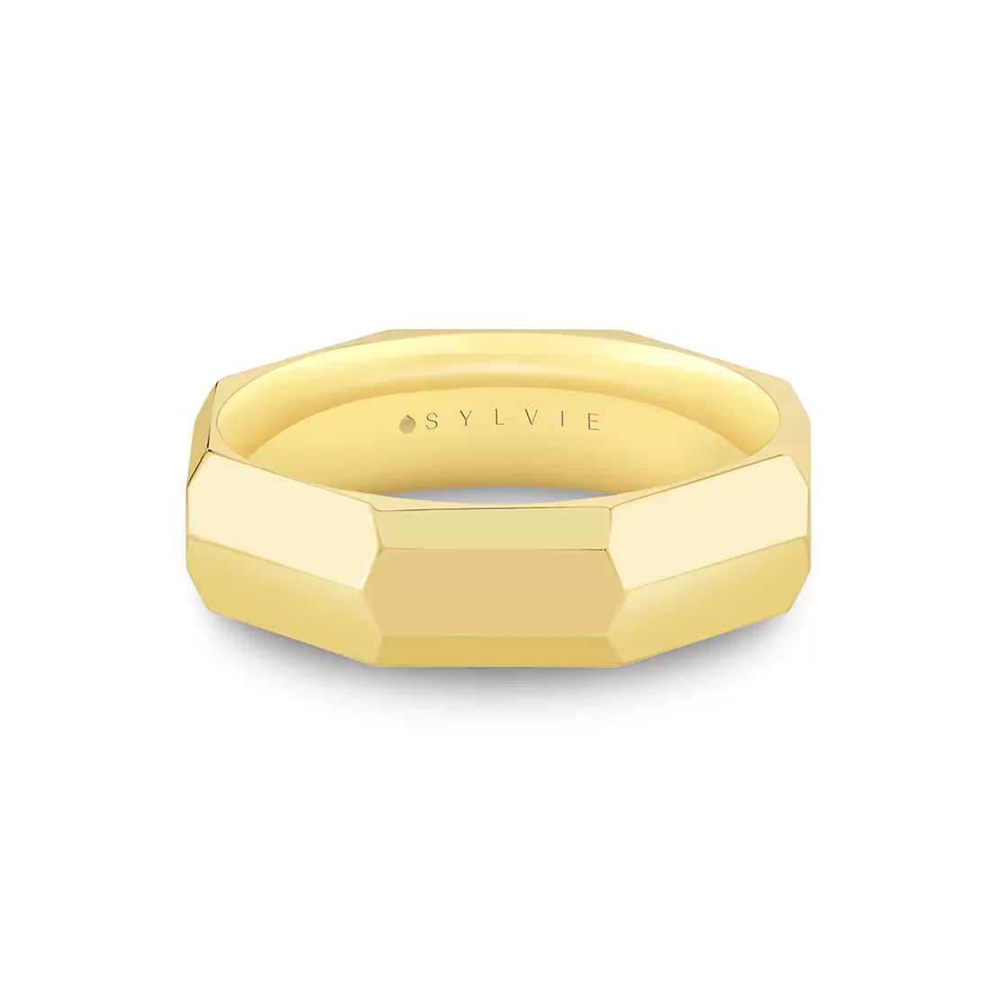 Yellow Gold Heritage Octagonal Polished Men's Band - Zach