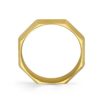 Yellow Gold Heritage Octagonal Polished Men’s Band - Zach