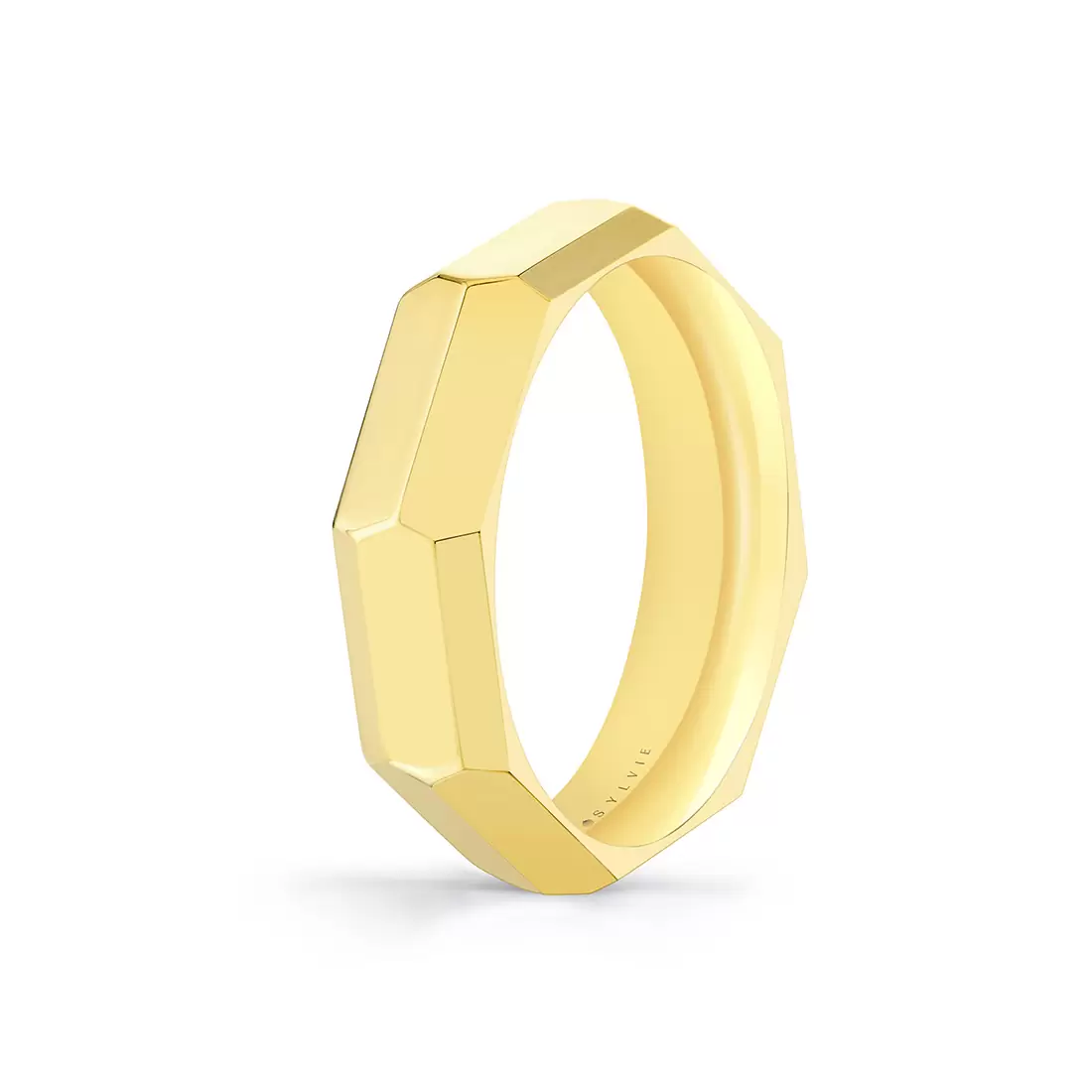 Yellow Gold Heritage Octagonal Polished Men's Band - Zach