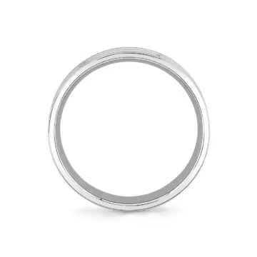 White Gold Heritage Brushed Grooved Men’s Band - Declan