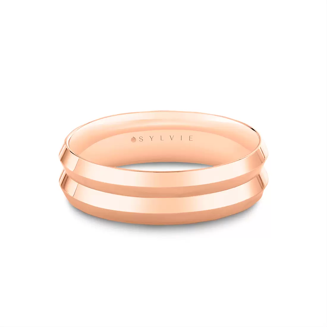 Yellow Gold Heritage Contoured Polished Men's Band - Emmett