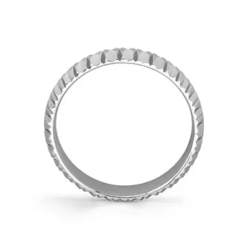 White Gold Heritage Textured Men’s Band - Callum