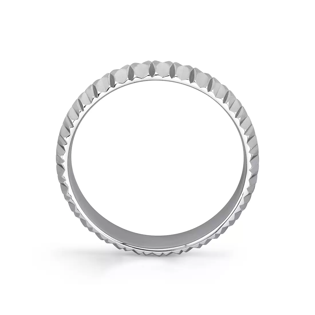 White Gold Heritage Textured Men's Band - Callum