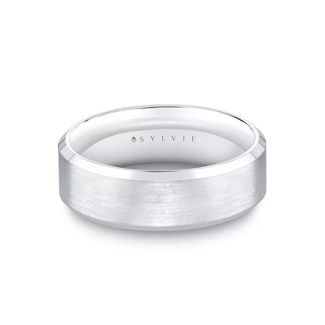 White Gold Heritage Classic Brushed Men's Band - Atlas
