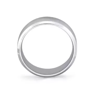 White Gold Heritage Classic Brushed Men’s Band - Atlas