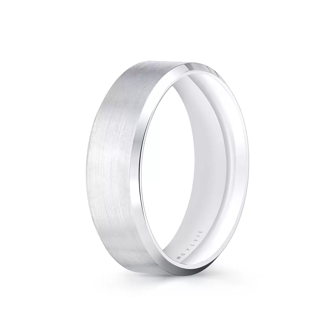 White Gold Heritage Classic Brushed Men's Band - Atlas