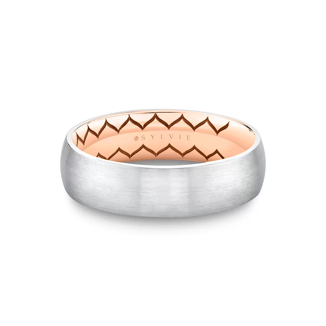 White Gold/Yellow Gold Shell Ascend Two Tone Brushed Men's Band - Noel