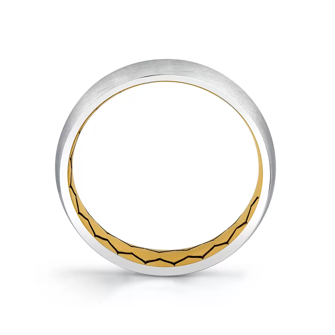White Gold/Yellow Gold Shell Ascend Two Tone Brushed Men's Band - Noel