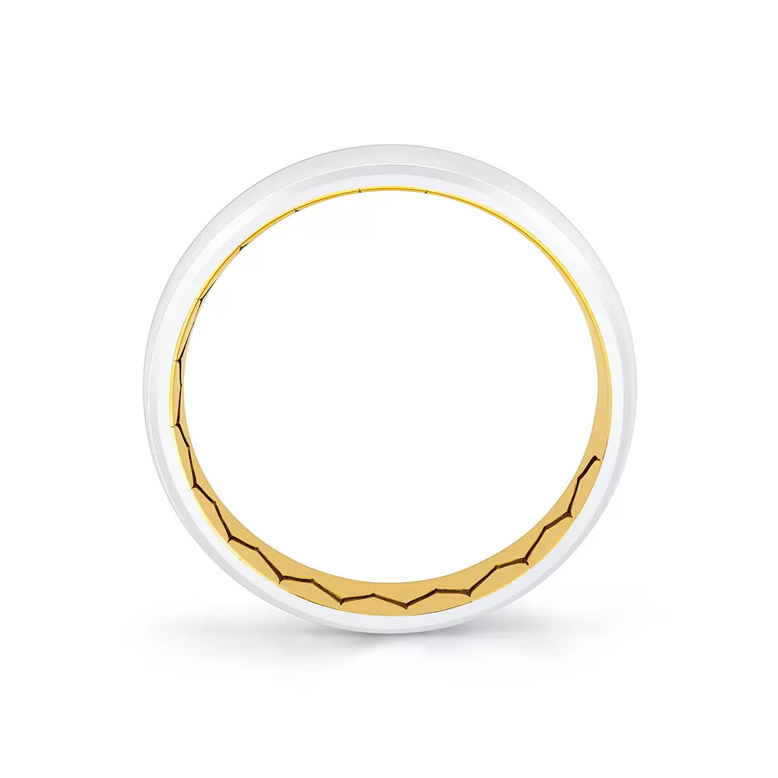 White Gold/Yellow Gold Shell Ascend Two Tone Brushed Men's Band - Oliver