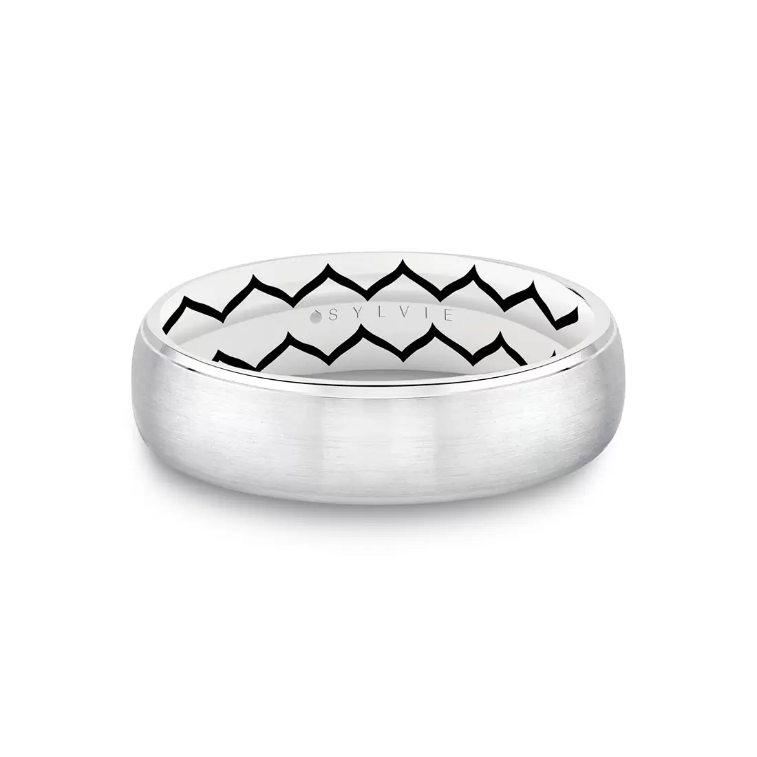 White Gold/Yellow Gold Shell Ascend Two Tone Brushed Men's Band - Oliver