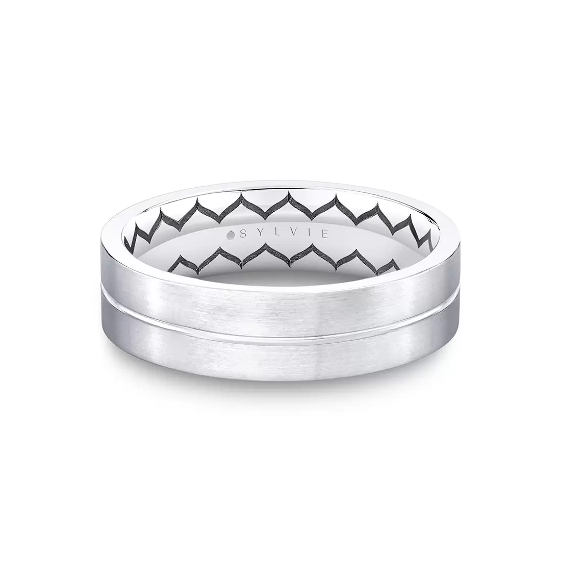 White Gold Shell Ascend Brushed Men's Band - Quentin