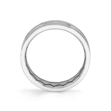 White Gold Shell Ascend Brushed Men’s Band - Quentin