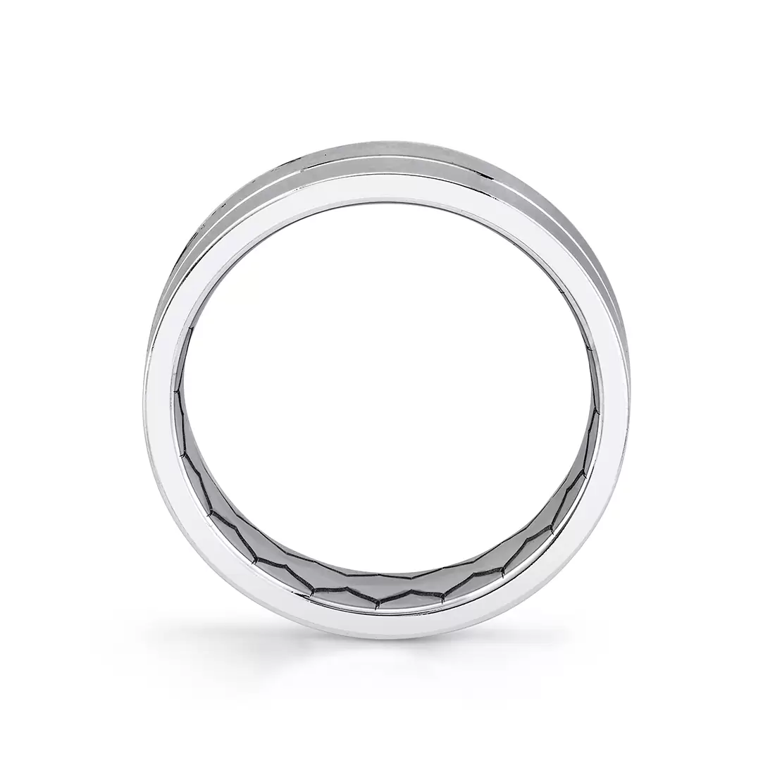 White Gold Shell Ascend Brushed Men's Band - Quentin