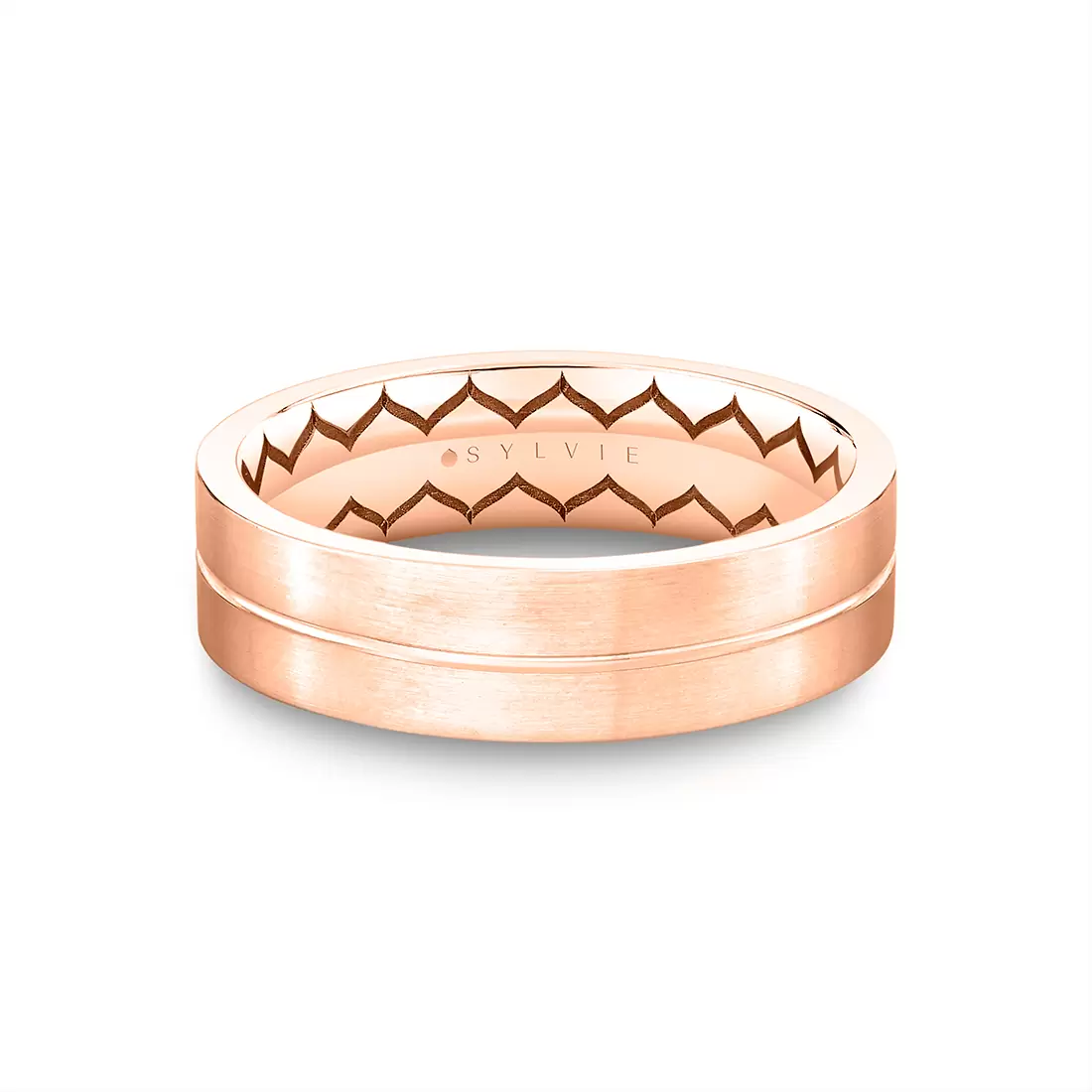 White Gold Shell Ascend Brushed Men's Band - Quentin