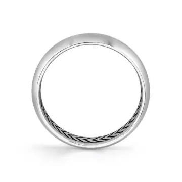 White Gold Shell Apex Brushed Men’s Band - Heath