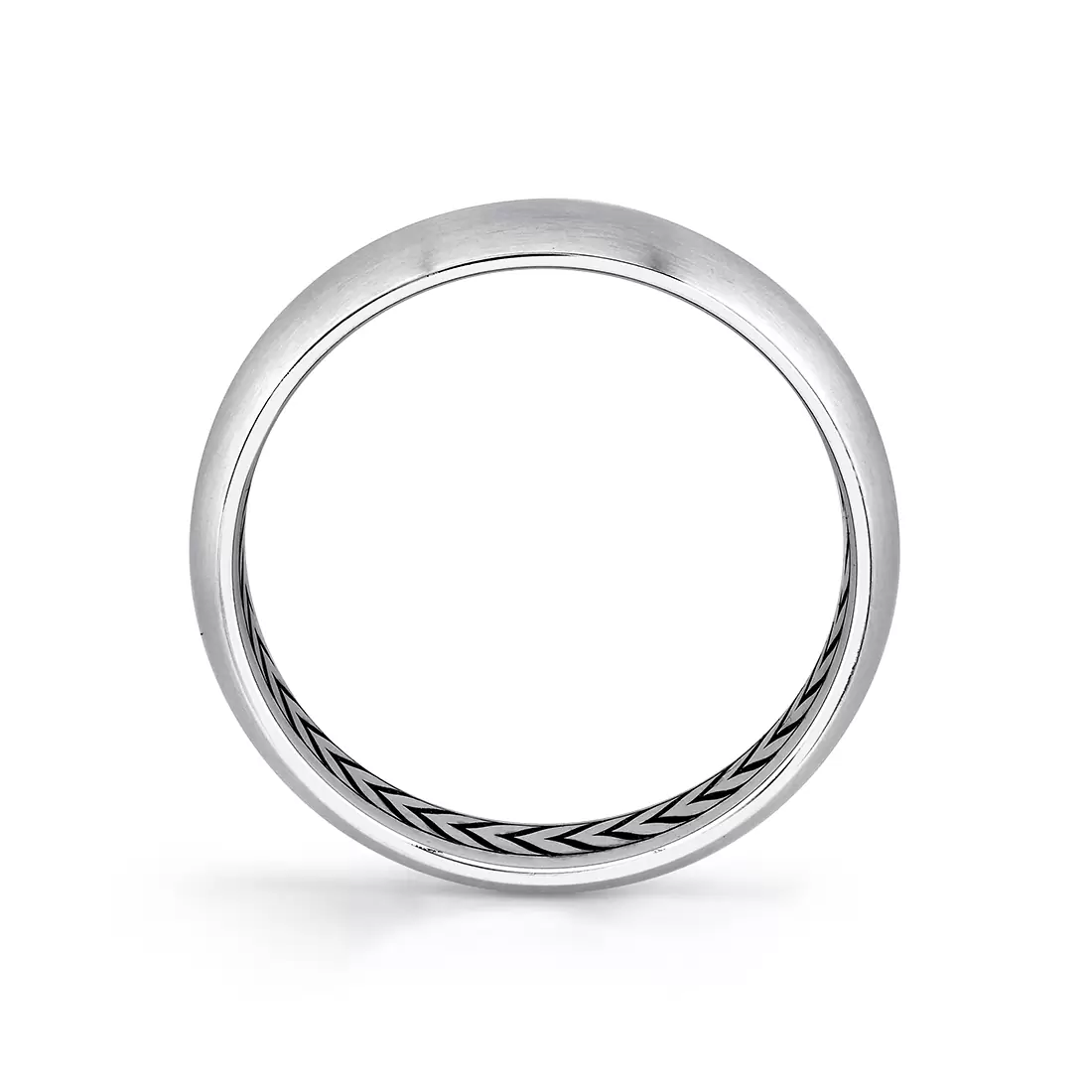 White Gold Shell Apex Brushed Men's Band - Heath