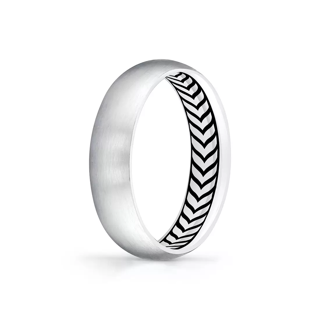 White Gold Shell Apex Brushed Men's Band - Heath