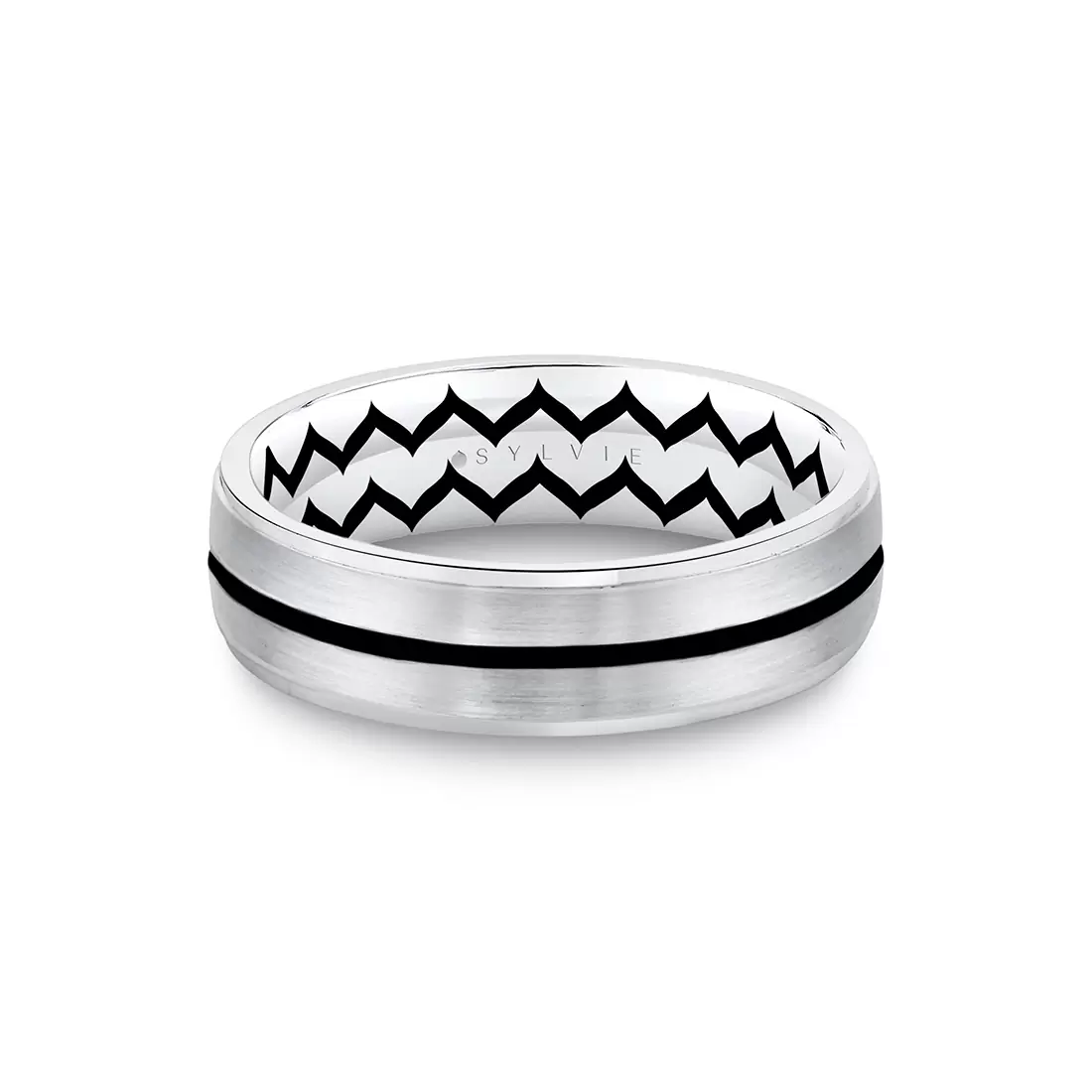 White Gold Shell Ascend Brushed Men's Band - Xavier