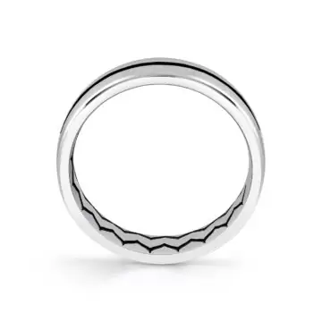 White Gold Shell Ascend Brushed Men’s Band - Xavier
