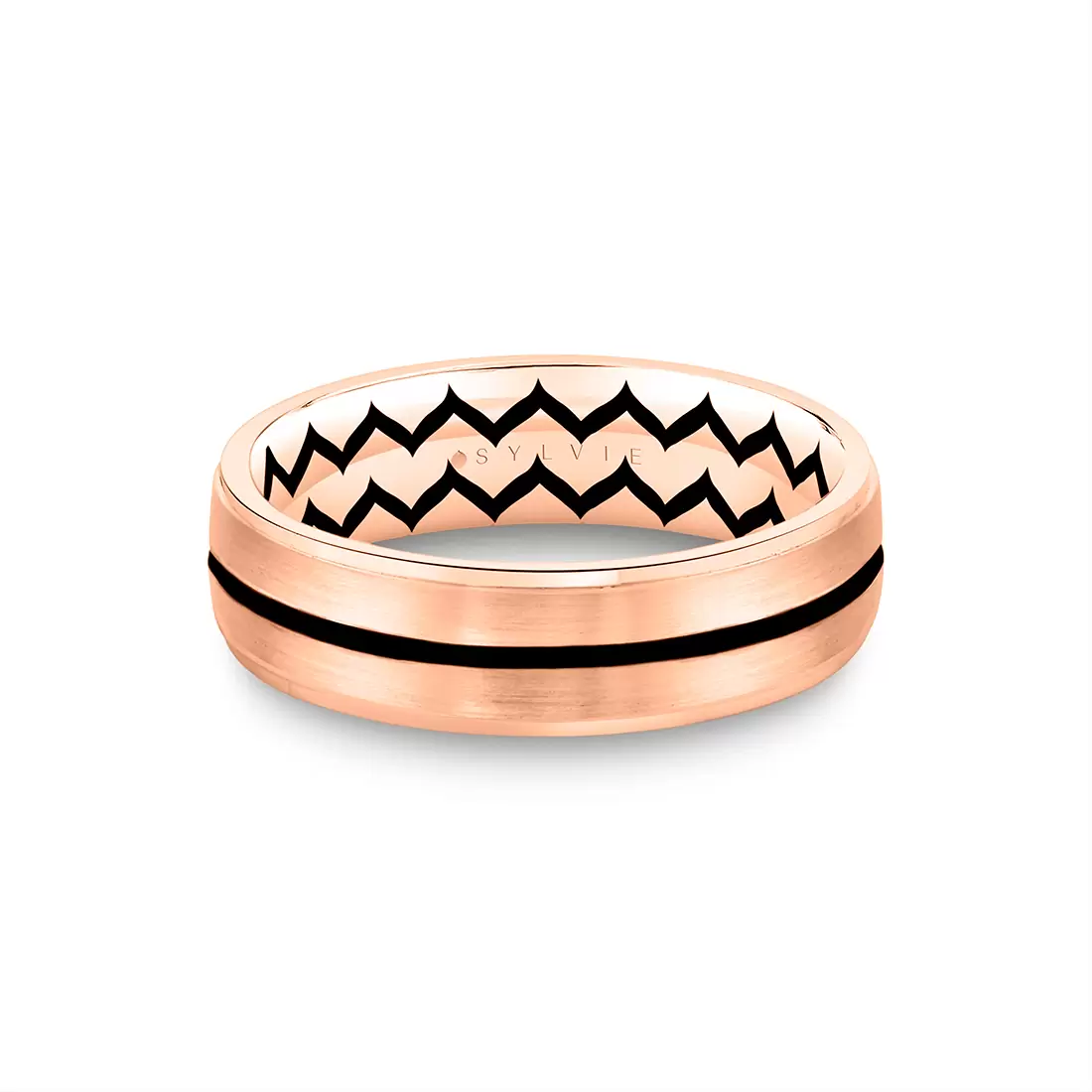 White Gold Shell Ascend Brushed Men's Band - Xavier