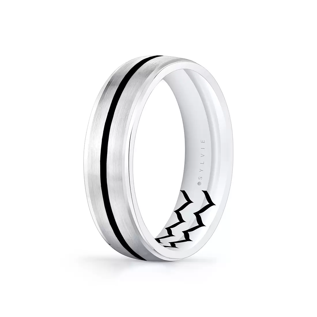 White Gold Shell Ascend Brushed Men's Band - Xavier
