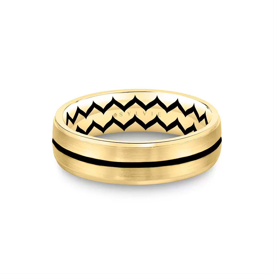 White Gold Shell Ascend Brushed Men's Band - Xavier