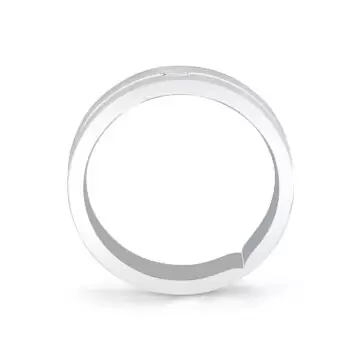 White Gold Legacy Shell Brushed Baguette Men’s Band - Garrett