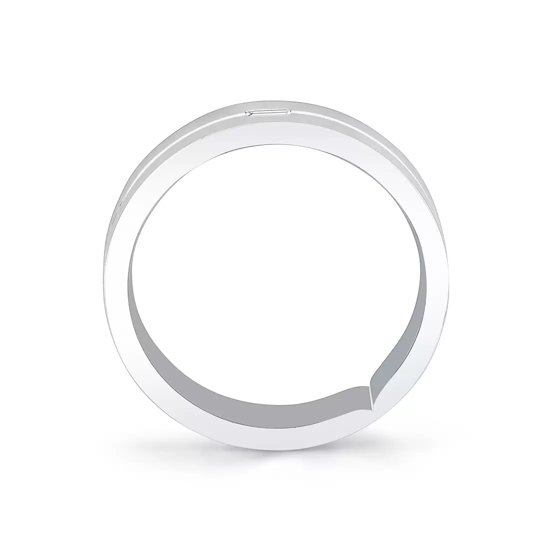 White Gold Legacy Shell Brushed Baguette Men's Band - Garrett