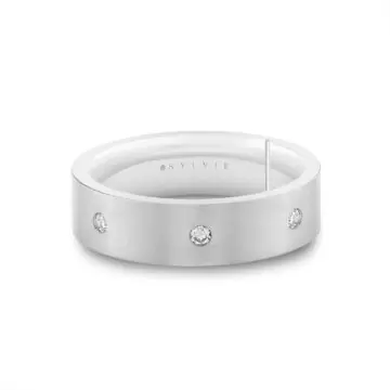Yellow Gold Legacy Shell Spaced Diamond Men’s Band - Adrian