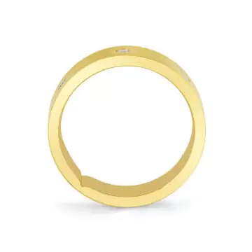 Yellow Gold Legacy Shell Spaced Diamond Men’s Band - Adrian