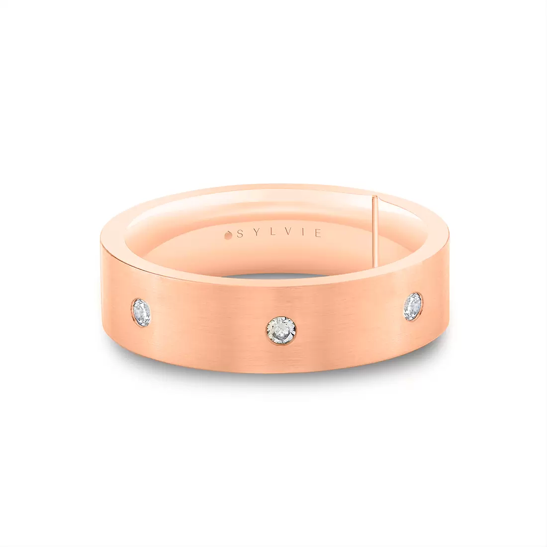 Yellow Gold Legacy Shell Spaced Diamond Men's Band - Adrian