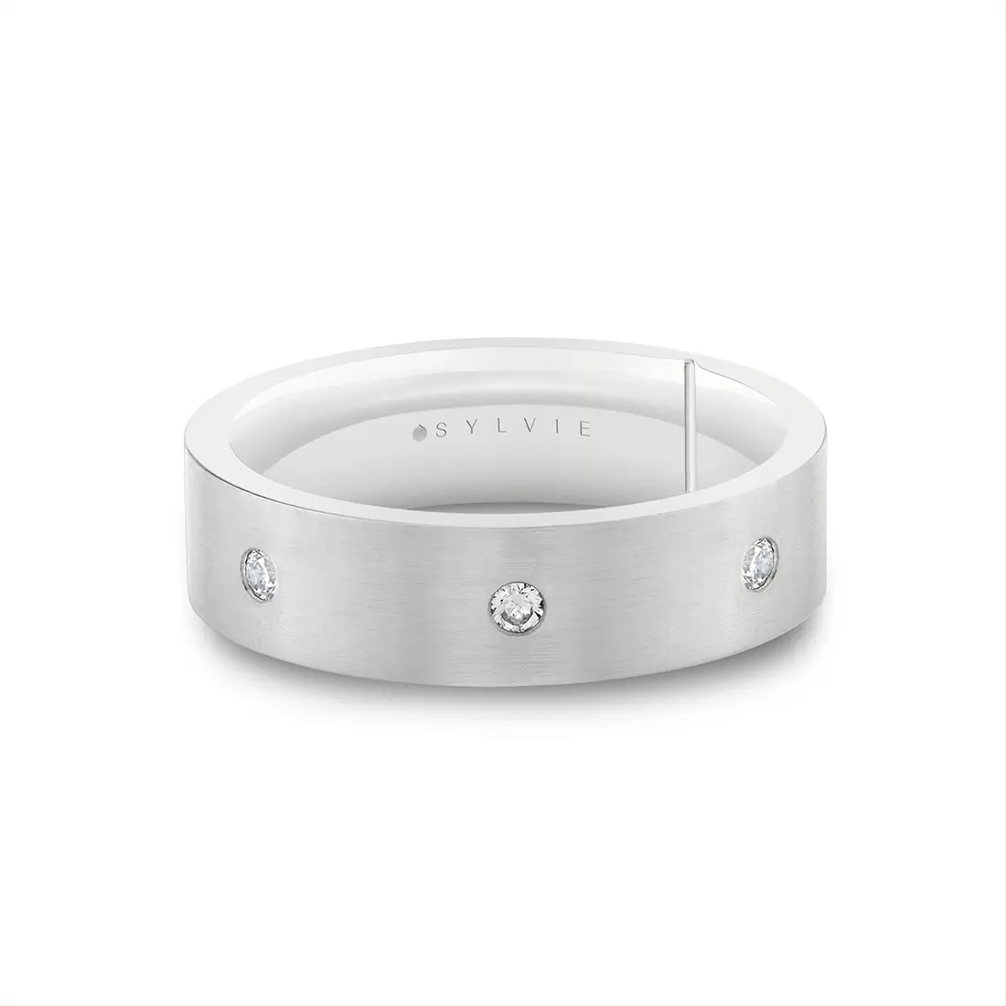 Yellow Gold Legacy Shell Spaced Diamond Men's Band - Adrian