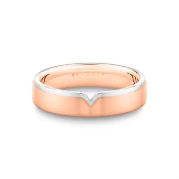 Yellow Gold Shell Iconelle Two Tone Men’s Band with Shell Tip Accent - Hugo