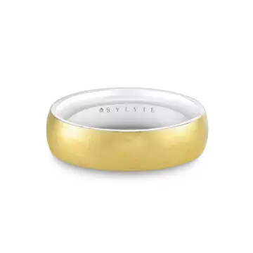 White Gold/Yellow Gold Legacy Shell Two Tone Brushed Men’s Band - Alexander
