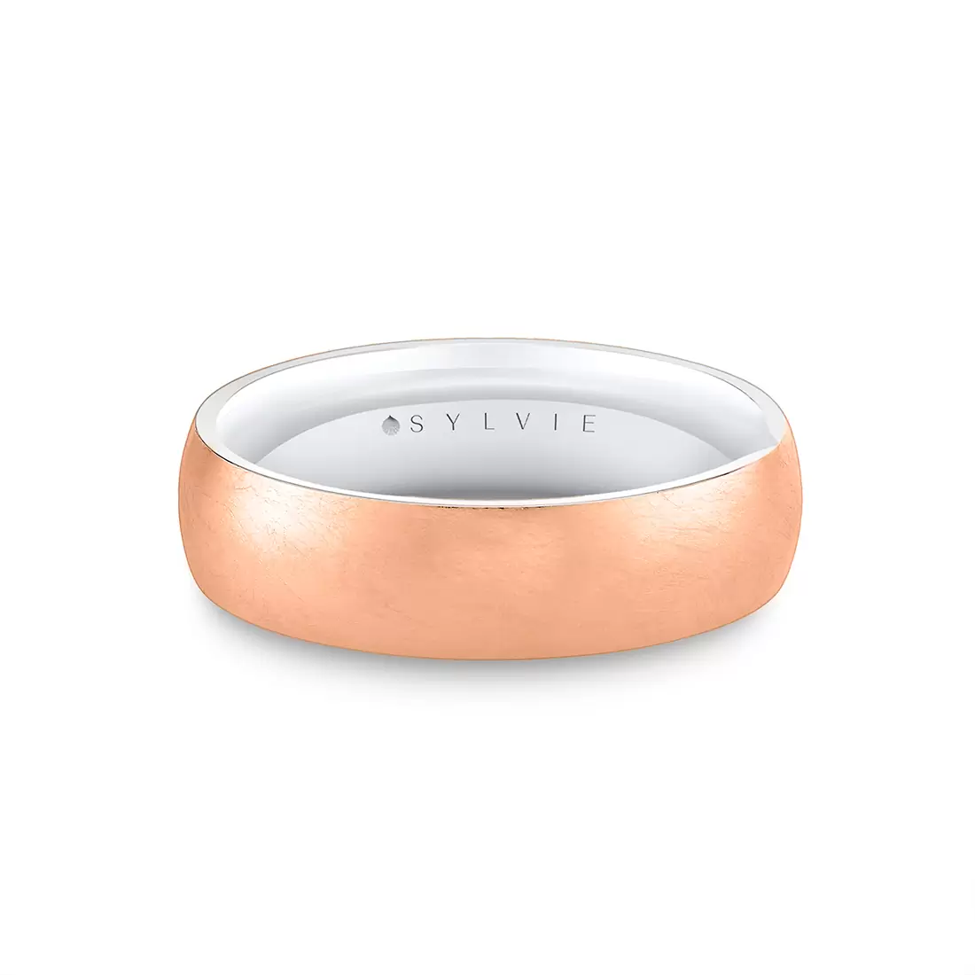 White Gold/Yellow Gold Legacy Shell Two Tone Brushed Men's Band - Alexander
