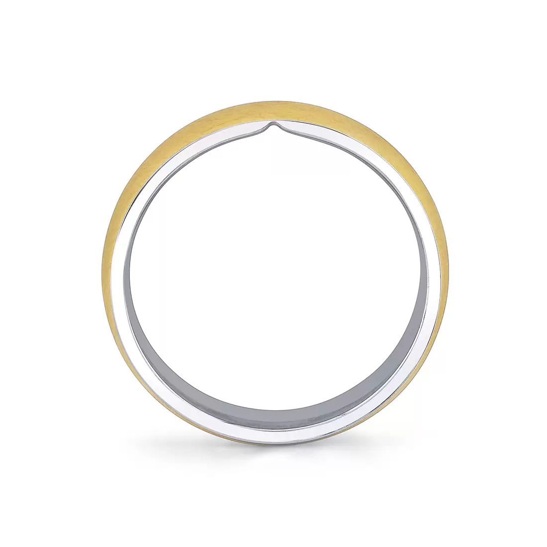 White Gold/Yellow Gold Legacy Shell Two Tone Brushed Men's Band - Alexander