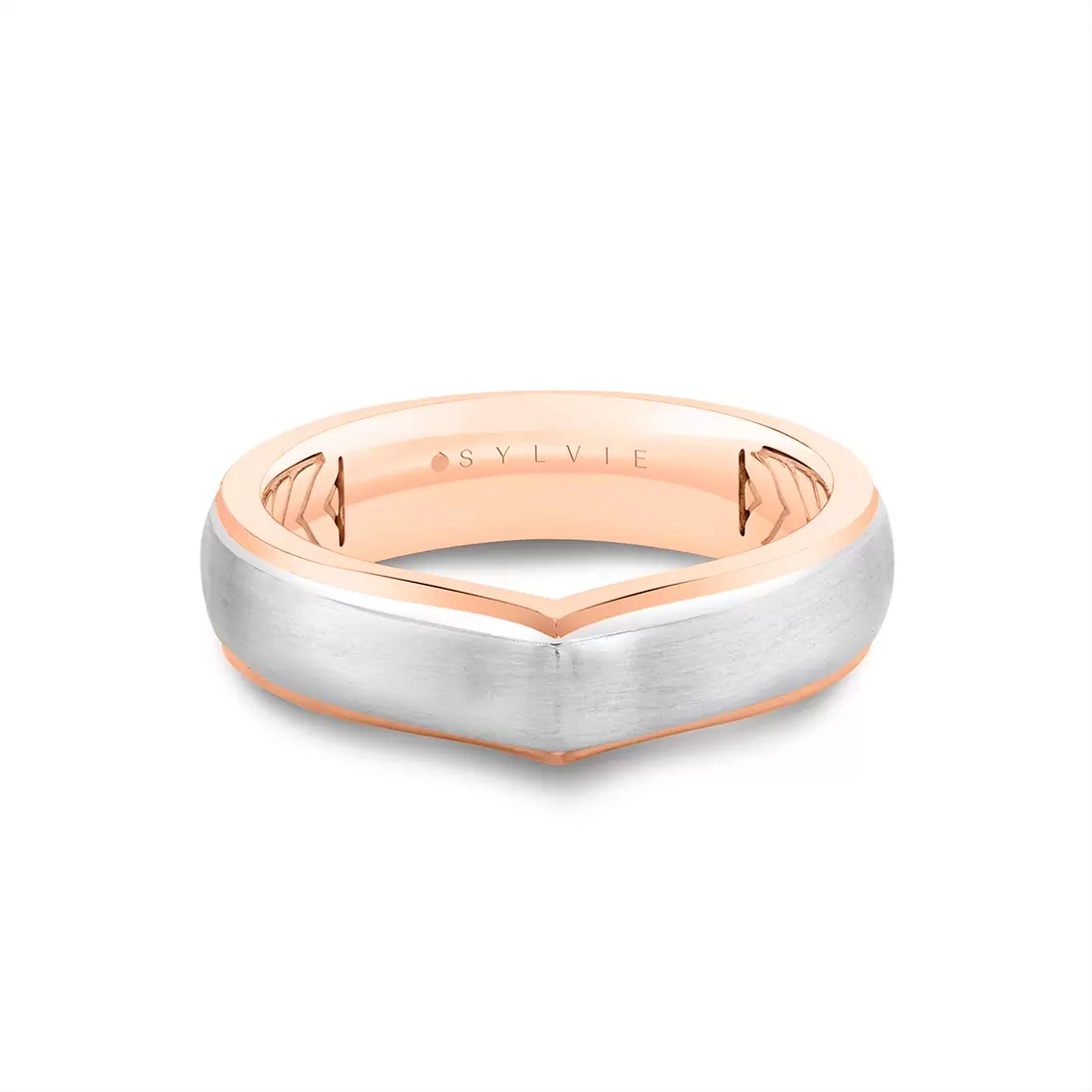 Yellow Gold Shell Iconelle Two Tone Brushed Men's Band - Colin