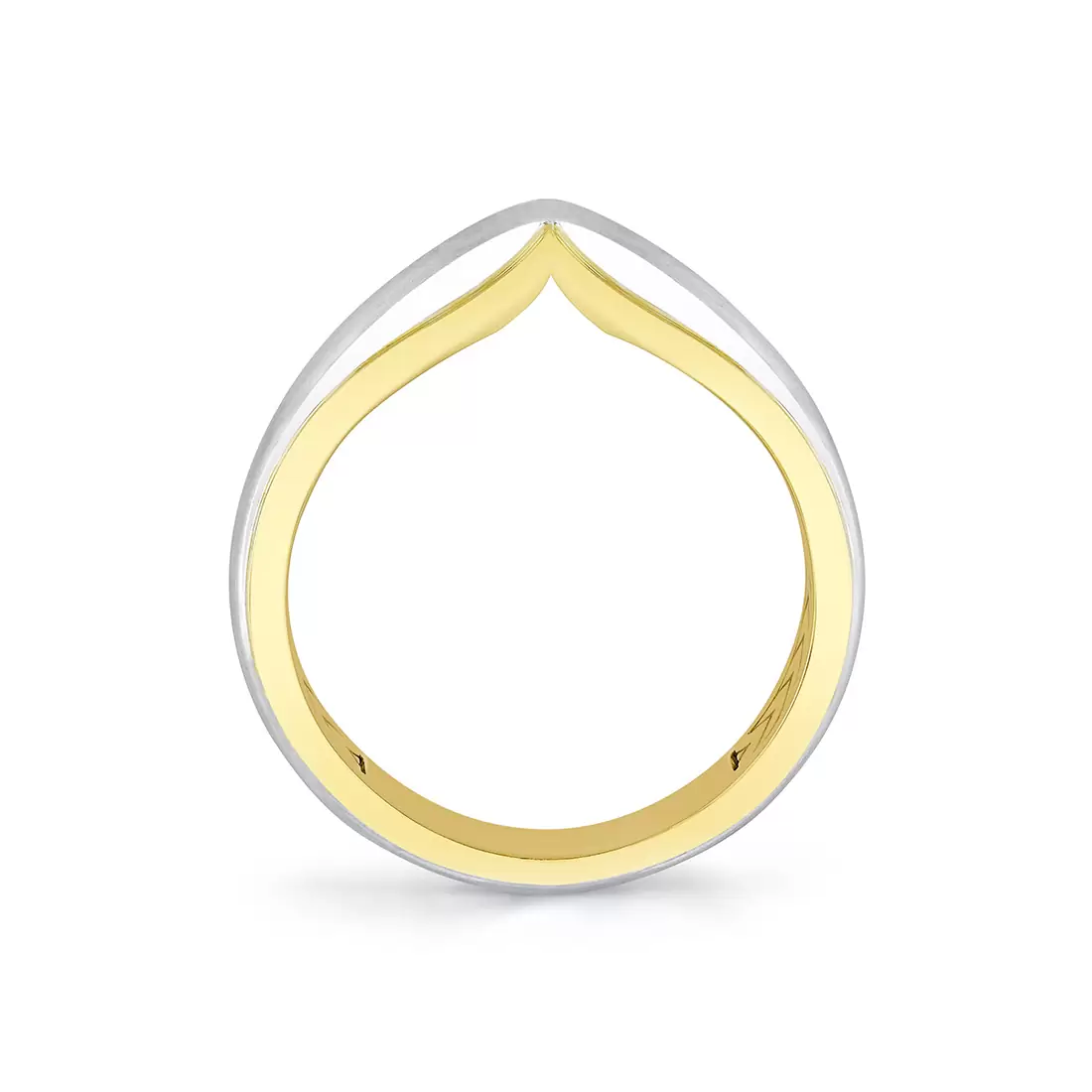 Yellow Gold Shell Iconelle Two Tone Brushed Men's Band - Colin