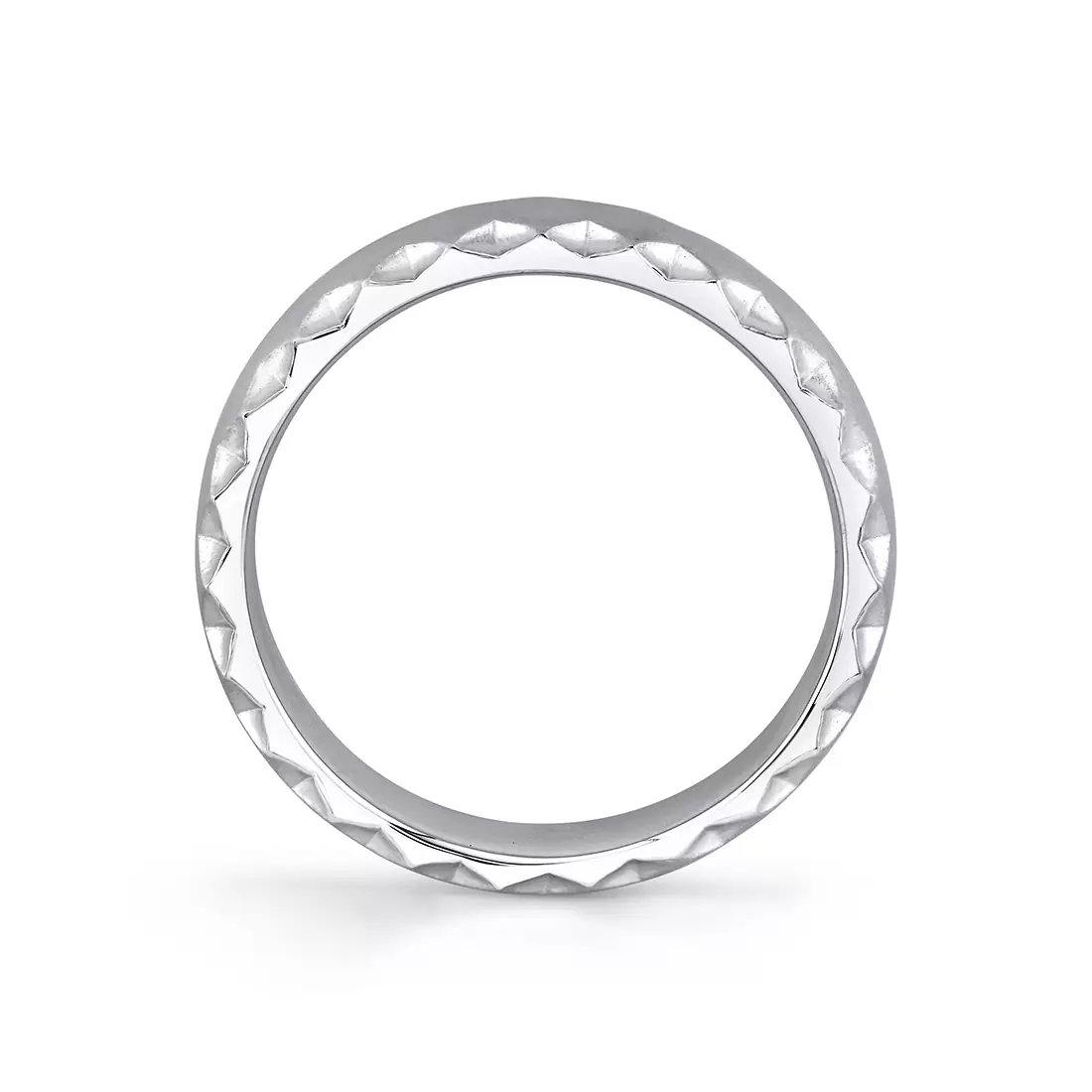 White Gold Fluted Shell Brushed Men's Band - Elliott