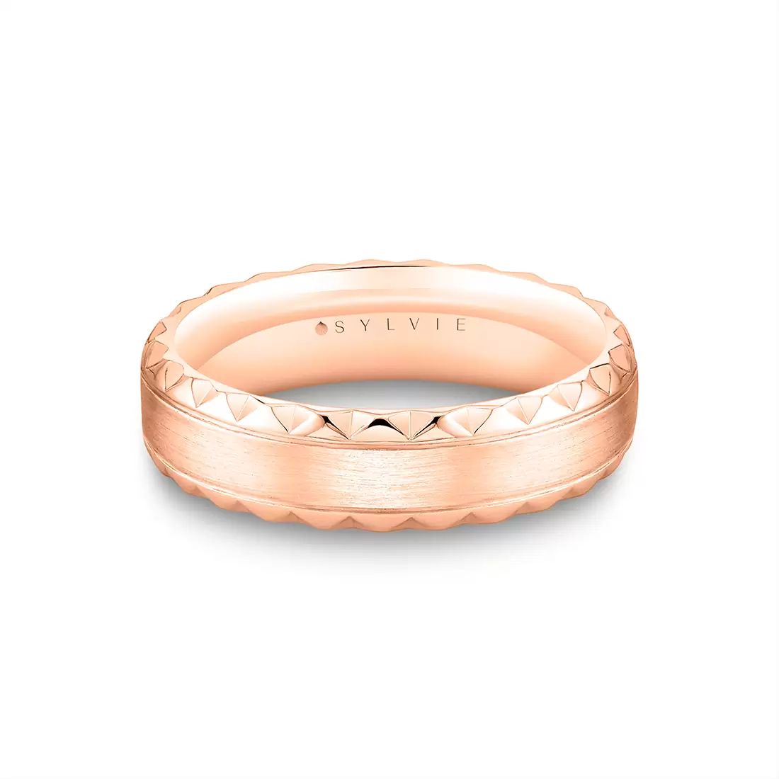 White Gold Fluted Shell Brushed Men's Band - Zion