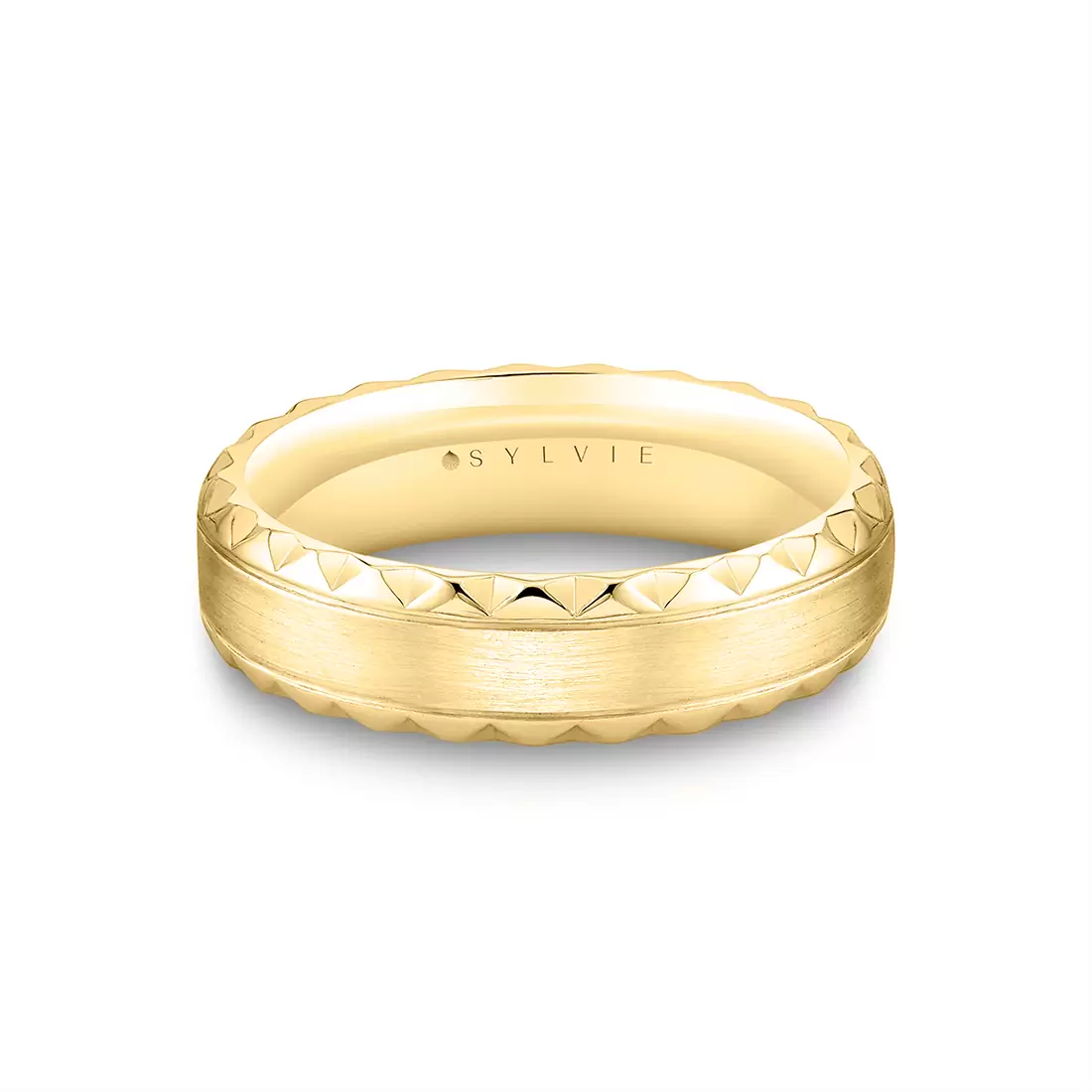 White Gold Fluted Shell Brushed Men's Band - Zion