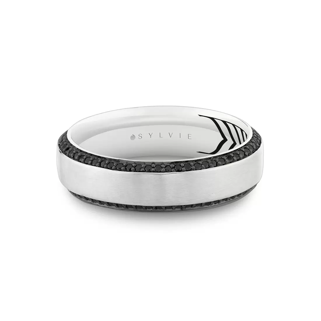 Yellow Gold Shell Apex Brushed Black Diamond Men's Band - Jax